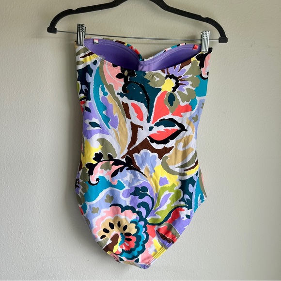 Anne Cole Multicolor Abstract Floral One Piece Swimsuit I Size: 10 I NWT - Picture 3 of 4